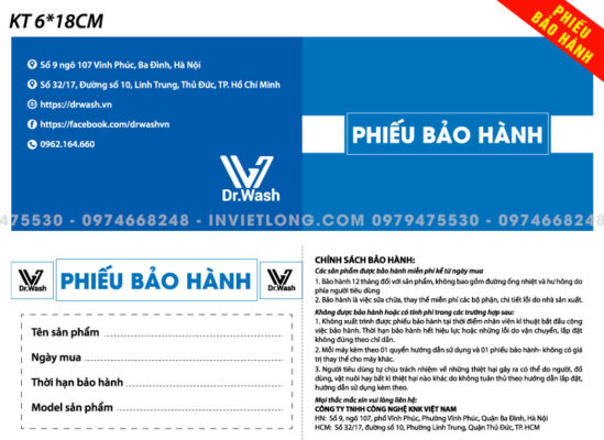 phiếu bảo hành