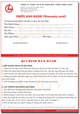 phiếu bảo hành