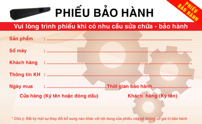 phiếu bảo hành