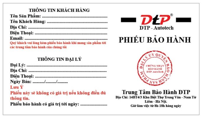 phiếu bảo hành