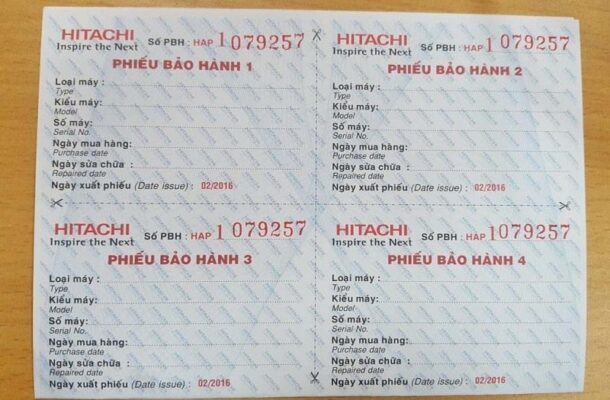 phiếu bảo hành