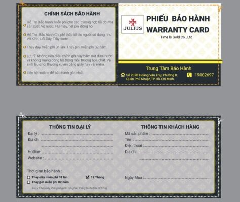 phiếu bảo hành