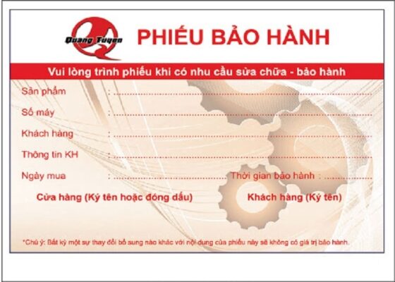 phiếu bảo hành
